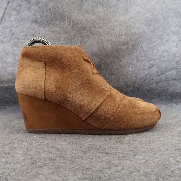 Skechers Shoes Womens 6.5 Bob Bootie Wedge Desert Leather Lace Up Comfort Brown - Picture 15 of 15